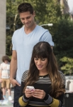 GLEE: Brody (Dean Geyer, L) gives Rachel (Lea Michele, R) a pep talk in New York in "The New Rachel," the Season Four premiere episode of GLEE airing on a new night and time Thursday, Sept. 13 (9:00-10:00 PM ET/PT) on FOX. ©2012 Fox Broadcasting Co. Cr: David Giesbrecht/FOX