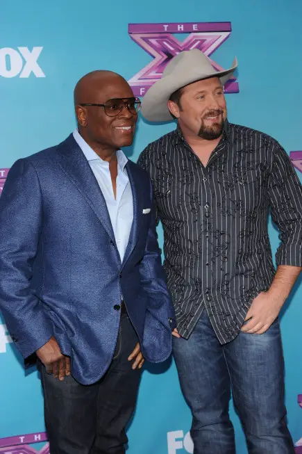 THE X FACTOR: L-R: L.A. Reid and Tate Stevens at THE X FACTOR Final Three Red Carpet and Press Conference, Monday, Dec. 17 in Los Angeles, CA. CR: Ray Mickshaw / FOX.