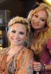 THE X FACTOR: July 10, 2013 in Los Angeles, CA. L-R: Demi Lovato and Paulina Rubio on the set of THE X FACTOR. CR: Ray Mickshaw / FOX. Copyright / FOX.