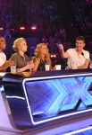 THE X FACTOR: June 12, 2013: L-R: Kelly Rowland, Demi Lovato, Paulina Rubio and Simon Cowell on the set of THE X FACTOR in New Orleans. THE X FACTOR airs this Fall on FOX. CR: Ray Mickshaw / FOX. Â© Copyright 2013 / FOX