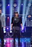 THE X FACTOR: Finale: L-R: Josh Krajcik, Melanie Amaro and Chris Rene perform on THE X FACTOR Dec. 22 (8:00-10:00 PM ET/PT) on FOX. THE X FACTOR Finale airs Wed., Dec. 21 and Thurs., Dec. 22 on FOX. CR: Michael Becker / FOX.