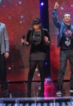 THE X FACTOR: Finale: L-R: Josh Krajcik, Melanie Amaro and Chris Rene perform on THE X FACTOR Dec. 22 (8:00-10:00 PM ET/PT) on FOX. THE X FACTOR Finale airs Wed., Dec. 21 and Thurs., Dec. 22 on FOX. CR: Ray Mickshaw / FOX.