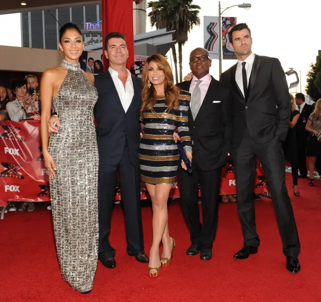 THE X FACTOR: L-R: Nicole Sherzinger, Simon Cowell, Paula Abdul, L.A. Reid and Steve Jones attend THE X FACTOR World Premiere Screening at the Arclight Cinerama Dome on September 14, 2011 in Hollywood, California. The two-night series premiere of THE X FACTOR airs on Wednesday, September 21 (8-10pm ET/PT) and Thursday, September 22 (8-10pm ET/PT) on FOX. (Photo by Frank Micelotta/PictureGroup for FOX)