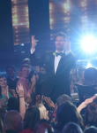 AMERICAN IDOL: Judge Harry Connick, Jr. greets the audience during the AMERICAN IDOL Finale airing Thursday, April 7 (8:00-10:06 PM ET Live/PT tape-delayed) on FOX. © 2016 FOX Broadcasting Co. Cr: Ray Mickshaw/FOX