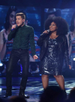 AMERICAN IDOL: Contestant Trent Harmon and Contestant La'Porsha Renae open the AMERICAN IDOL Finale airing Thursday, April 7 (8:00-10:06 PM ET Live/PT tape-delayed) on FOX. © 2016 FOX Broadcasting Co. Cr: Ray Mickshaw/FOX