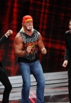 AMERICAN IDOL: Hulk Hogan visits AMERICAN IDOL airing Thursday, March, 24 (8:00-9:00- PM ET/PT) on FOX. Pictured L-R: Paul McDonald, Hulk Hogan and James Durbin. CR: Michael Becker / FOX.