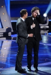 AMERICAN IDOL: Casey Abrams is saved on AMERICAN IDOL airing Thursday, March, 24 (8:00-9:00- PM ET/PT) on FOX. Pictured L-R: Ryan Seacrest and Casey Abrams. CR: Michael Becker / FOX.