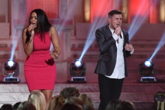 AMERICAN IDOL: Jordin Sparks and contestant Trent Harmon in the ““Showcase #4: Judges Vote” episode of AMERICAN IDOL airing Thursday, Feb. 18 (8:00-10:00 PM ET/PT) on FOX. © 2016 FOX Broadcasting Co. Cr: Ray Mickshaw / FOX.