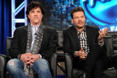 2016 FOX WINTER TCA: (L-R) Mentor Scott Borchetta and Host Ryan Seacrest during the AMERICAN IDOL panel at the Langham Hotel, Friday, Jan. 15 in Pasadena, CA. CR: Frank Micelotta/FOX