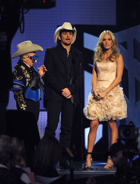 onstage at the 44th Annual CMA Awards at the Bridgestone Arena on November 10, 2010 in Nashville, Tennessee.
