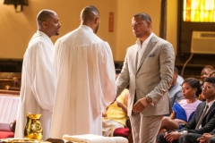 EMPIRE: L-R: Guest star Charles Malik Whitfield, Trai Byers and Terrence Howard in the “Be True” episode of EMPIRE airing Wednesday, Oct. 21 (9:00-10:00 PM ET/PT) on FOX. ©2015 Fox Broadcasting Co. Cr: Matt Dinerstein/FOX.