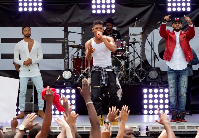 EMPIRE: Pictured L-R: Jussie Smollett as Jamal Lyon, Bryshere Gray as Hakeem Lyon and guest star Swizz Beatz in the ÒThe Devils Are HereÓ Season Two premiere episode of EMPIRE airing Wednesday, Sept. 23 (9:00-10:00 PM ET/PT) on FOX. ©2015 Fox Broadcasting Co. Cr: Chuck Hodes/FOX.