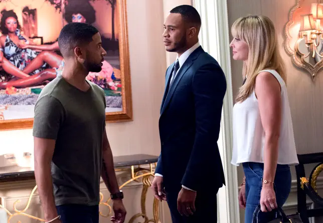 EMPIRE: Pictured L-R: Jussie Smollett as Jamal Lyon, Trai Byers as Andre Lyon and Kaitlin Doubleday as Rhonda Lyon in the “The Devils Are Here” Season Two premiere episode of EMPIRE airing Wednesday, Sept. 23 (9:00-10:00 PM ET/PT) on FOX. ©2015 Fox Broadcasting Co. Cr: Chuck Hodes/FOX.
