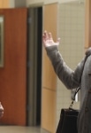 GLEE: Emma (Jayma Mays, L) and Will (Matthew Morrison, R) chat in the "Blame It on the Alcohol" episode of GLEE airing Tuesday, Feb. 22 (8:00-9:01 PM ET/PT) on FOX. ©2011 Fox Broadcasting Co. CR: Mike Yarish/FOX