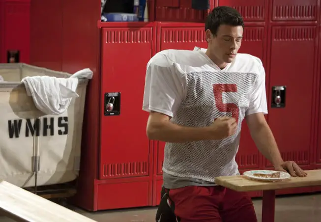 GLEE: Finn (Cory Monteith) prays to a sandwich in the "Grilled Cheesus" episode of GLEE airing Tuesday, Oct. 5 (8:00-9:00 PM ET/PT) on FOX. ©2010 Fox Broadcasting Co. CR: Adam Rose/FOX