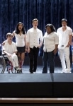 GLEE: New Directions performs in the "Grilled Cheesus" episode of GLEE airing Tuesday, Oct. 5 (8:00-9:00 PM ET/PT) on FOX. Pictured L-R: Dianna Agron, Cory Monteith, Heather Morris, Kevin McHale, Naya Rivera, Chris Colfer, Amber Riley, Harry Shum Jr., Lea Michele, Mark Salling and Jenna Ushkowitz. ©2010 Fox Broadcasting Co. CR: Adam Rose/FOX