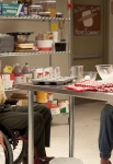 GLEE: Artie (Kevin McHale, L) sings to Brittany (Heather Morris, R) in the "Prom Queen" episode of GLEE airing Tuesday, May 10 (8:00-9:01 PM ET/PT) on FOX. ©2011 Fox Broadcasting Co. CR: Adam Rose/FOX