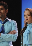 GLEE: Carl (guest star John Stamos, L) and Emma (Jayma Mays, R) perform in the "Sexy" episode of GLEE airing Tuesday, March 8 (8:00-9:01 PM ET/PT) on FOX. ©2011 Fox Broadcasting Co. Cr: Michael Yarish/FOX