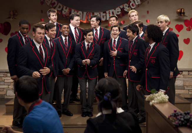 GLEE: The Warblers perform in the "Silly Love Songs" episode of GLEE airing Tuesday, Feb. 8 (8:00-9:00 PM ET/PT) on FOX. ©2011 Fox Broadcasting Co. CR: Adam Rose/FOX