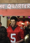 GLEE: Rachel (Lea Michele, L) stands in line to kkiss Finn (Cory Monteith, R) in the "Silly Love Songs" episode of GLEE airing Tuesday, Feb. 8 (8:00-9:00 PM ET/PT) on FOX. Â©2011 Fox Broadcasting Co. CR: Michael Yarish/FOX