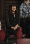 GLEE: Rachel (Lea Michele) enjoys watching her classmates perform in the "Silly Love Songs" episode of GLEE airing Tuesday, Feb. 8 (8:00-9:00 PM ET/PT) on FOX. ©2011 Fox Broadcasting Co. CR: Michael Yarish/FOX