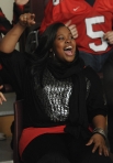 GLEE: Mercedes (Amber Riley) watches a performance in the "Silly Love Songs" episode of GLEE airing Tuesday, Feb. 8 (8:00-9:00 PM ET/PT) on FOX. ©2011 Fox Broadcasting Co. CR: Michael Yarish/FOX