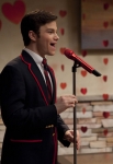 GLEE: Kurt (Chris Colfer) performs on Valentine's Day in the "Silly Love Songs" episode of GLEE airing Tuesday, Feb. 8 (8:00-9:00 PM ET/PT) on FOX. Â©2011 Fox Broadcasting Co. CR: Adam Rose/FOX