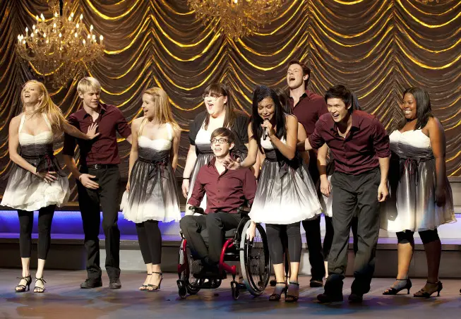 GLEE: New Directions perform at Sectionals in the "Special Education" episode of GLEE airing Tuesday Nov. 30 (8:00-9:00 PM ET/PT) on FOX. Â©2010 Fox Broadcasting Co. CR: Justin Lubin/FOX