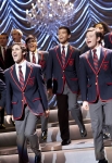 GLEE: The Warblers perform at Sectionals in the "Special Education" episode of GLEE airing Tuesday Nov. 30 (8:00-9:00 PM ET/PT) on FOX. Pictured front L-R: Darren Criss and Chris Colfer. Â©2010 Fox Broadcasting Co. CR: Justin Lubin/FOX
