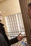 GLEE: Will (Matthew Morrison, R) chats with his rival Dustin Goolsby (guest star Cheyenne Jackson, L) at Sectionals in the "Special Education" episode of GLEE airing Tuesday Nov. 30 (8:00-9:00 PM ET/PT) on FOX. Â©2010 Fox Broadcasting Co. CR: Justin Lubin/FOX