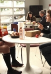 GLEE: Coach Beiste (guest star Dot- Marie Jones, L) and Will (Matthew Morrison, R) chat in the teachers' lounge in a special episode of GLEE airing after SUPER BOWL XLV on Sunday, Feb. 6 (approx. 10:30-11:30 PM ET; approx. 7:30-8:30 PM PT) on FOX. ©2011 Fox Broadcasting Co. Cr: Justin Lubin/FOX