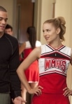 GLEE: Puck (Mark Salling, L) tries to get Quinn's (Dianna Agron, R) attention in "Audition," the season premiere episode of GLEE airing Tuesday, Sept. 21 (8:00-9:00 PM ET/PT) on FOX. Also pictured: ©2010 Fox Broadcasting Co. Cr: Adam Rose/FOX