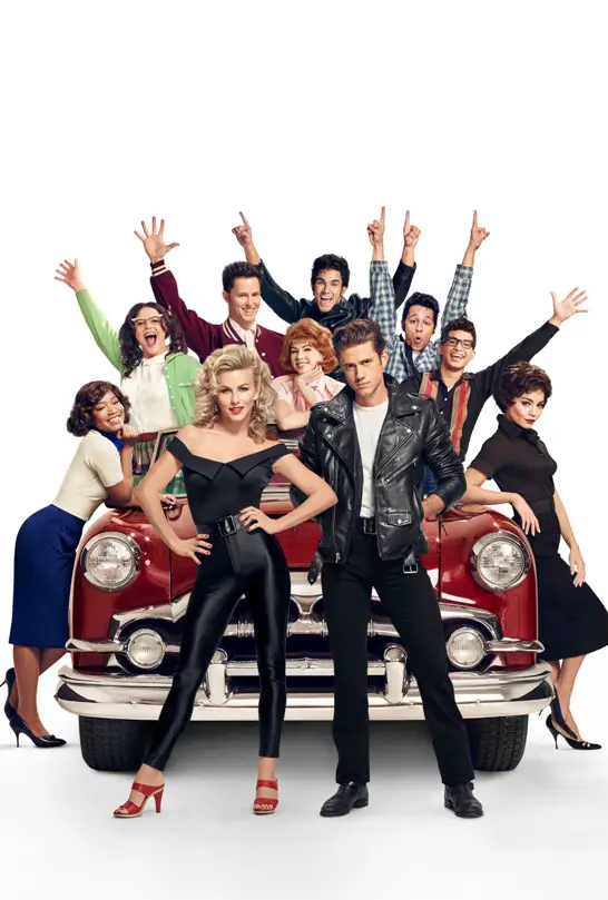 GREASE: LIVE: (L-R): Keke Palmer, Kether Donohue, Julianne Hough, Andrew Call, Carly Rae Jespen, Carlos PenaVega Aaron Tveit, David Del Rio, Jordan Fisher and Vanessa Hudgens in GREASE: LIVE airing LIVE Sunday, Jan. 31, 2016 (7:00-10:00 PM ET live/PT tape-delayed) on FOX. Cr: Tommy Garcia/FOX
