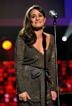 speaks onstage at 2011 MusiCares Person of the Year Tribute to Barbra Streisand at Los Angeles Convention Center on February 11, 2011 in Los Angeles, California.