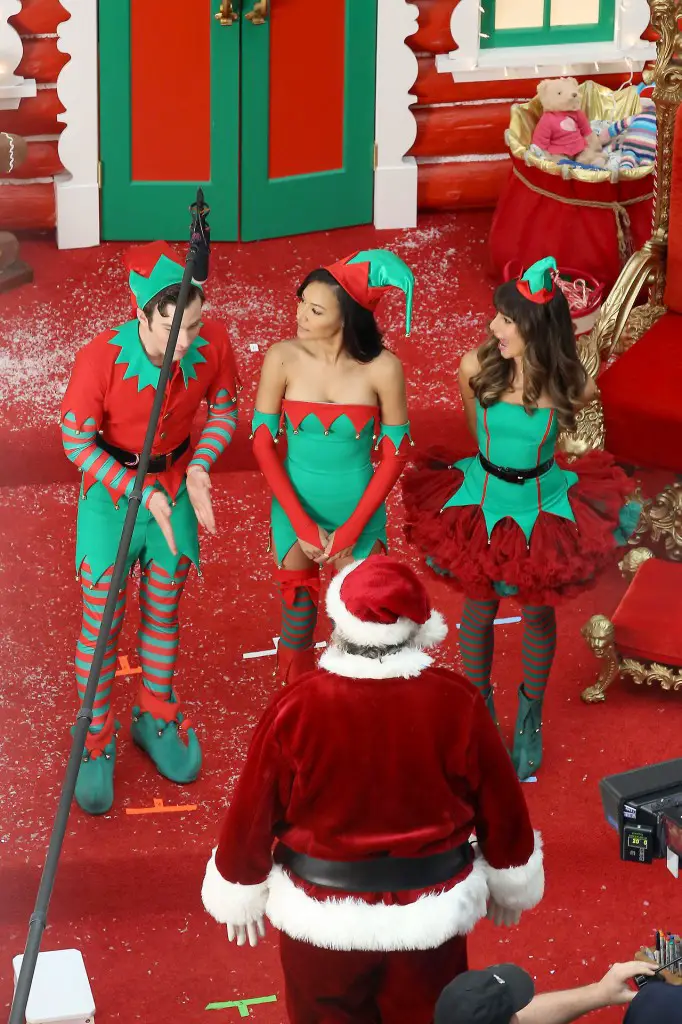 Chris Colfer, Lea Michele and Naya Rivera get ready for Christmas