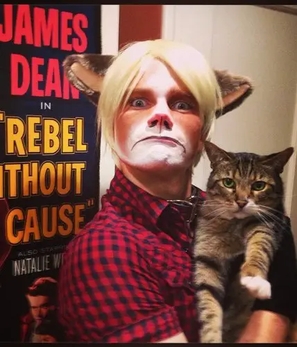 Chris Colfer reveals his "Grumpy Cat" Halloween costume via Instagram!