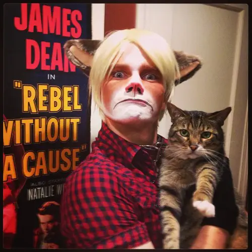 Chris Colfer reveals his "Grumpy Cat" Halloween costume via Instagram!