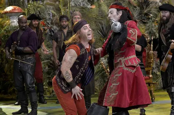 PETER PAN LIVE! --  Pictured: (l-r) Christian Borle as Smee, Christopher Walken as Captain Hook
