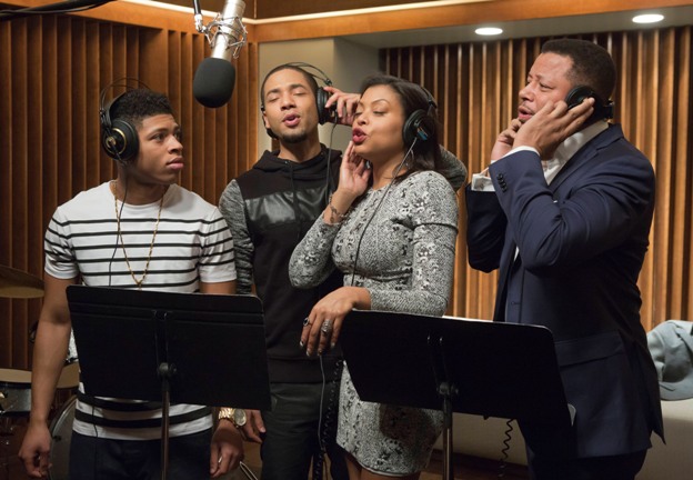 EMPIRE: The Lyon family comes together to record a legacy album in the "The Lyon's Roar" episode of EMPIRE airing Wednesday, Feb. 25 (9:01-10:00 PM ET/PT) on FOX. Pictured L-R: Bryshere Gray, Jussie Smollett, Taraji P. Henson and Terrence Howard. ©2015 Fox Broadcasting Co CR: Chuck Hodes/FOX