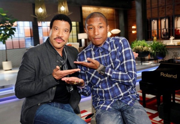 THE VOICE -- "Team Pharrell Battle Reality" -- Pictured: (l-r) Lionel Richie, Pharrell Williams -- (Photo by: Trae Patton/NBC) Premieres Monday, March 9 on NBC (8-10pm ET)