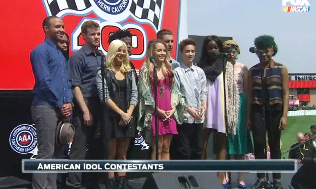 American Idol 14 Top 11 National Anthem Nascar Video