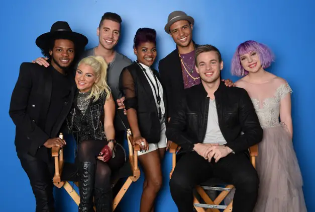 AMERICAN IDOL XIV: TOP 7: L-R: Quentin Alexander, Jax, Nick Fradiani, Tyanna Jones, Rayvon Owen, Clark Beckham, and Joey Cook on AMERICAN IDOL XIV airing Wednesday, April 8 (8:00-10:00 PM ET/PT) on FOX. CR: Michael Becker / FOX. © FOX BROADCASTING CO. This image is embargoed until 10:00 PM PT.
