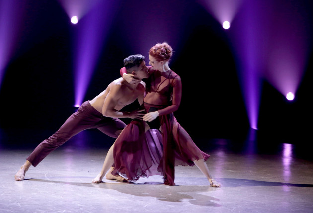 SO YOU THINK YOU CAN DANCE: L-R: Top 20 contestants Edson Juarez and Kate Harpootlian perform a Contemporary routine to “Shaped Liked A Gun” choreographed by Travis Wall on SO YOU THINK YOU CAN DANCE airing Monday, July 13 (8:00-10:00 PM ET live/PT tape-delayed) on FOX. ©2015 FOX Broadcasting Co. Cr: Adam Rose