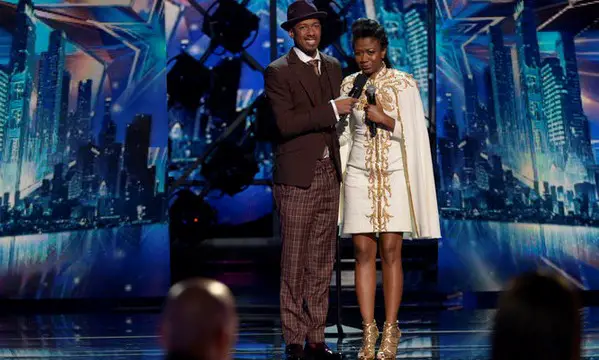 AMERICA'S GOT TALENT -- Episode 1017 -- Pictured: (l-r) Nick Cannon, Sharon Irving -- (Photo by: Virginia Sherwood/NBC)