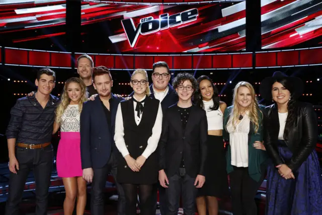 The Voice 9 Top 10 Power Rankings -- Pictured: (l-r) Zach Seabaugh, Emily Ann Roberts, Barrett Baber, Jeffery Austin, Korin Bukowski, Jordan Smith, Braiden Sunshine, Amy Vachal, Shelby Brown, Madi Davis -- (Photo by: Trae Patton/NBC)