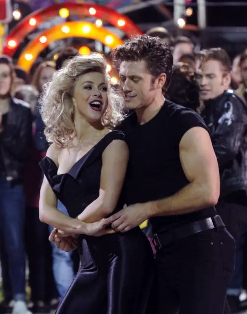 GREASE: LIVE: L-R: Juliane Hough and Aaron Tveit. GREASE: LIVE airing LIVE Sunday, Jan. 31, 2016 (7:00-10:00 PM ET live/PT tape-delayed), on FOX. © 2016 Fox Broadcasting CO. Cr: Frank Micelotta/FOX