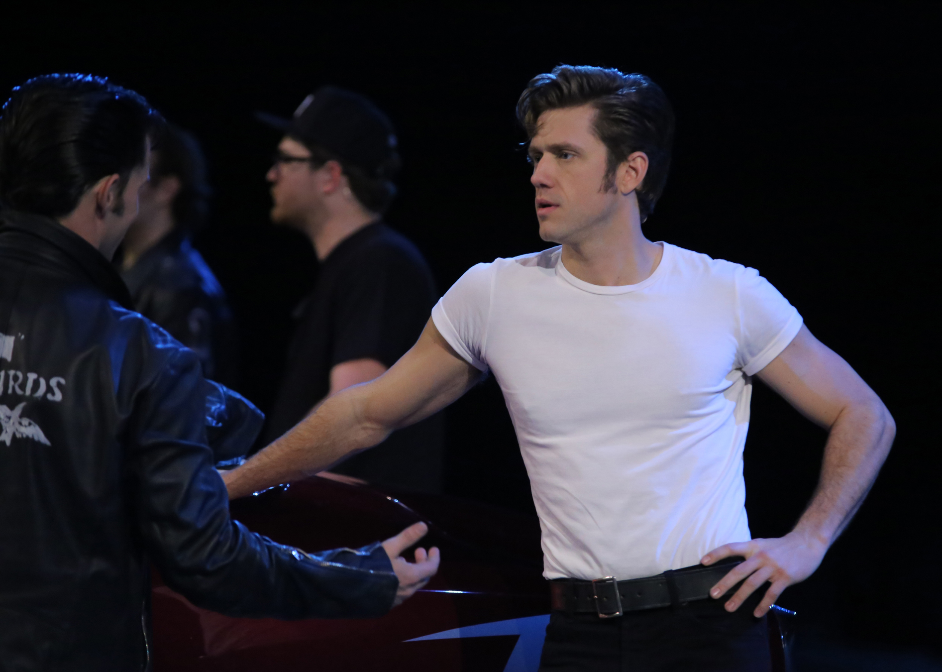 GREASE: LIVE: Aaron Tveit rehearses for GREASE: LIVE airing LIVE Sunday, Jan. 31, 2016 (7:00-10:00 PM ET live/PT tape-delayed), on FOX. © 2016 Fox Broadcasting CO. Cr: Kevin Estrada/FOX
