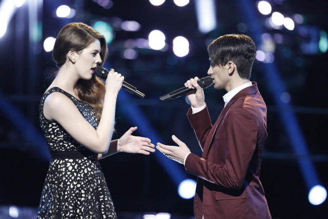 THE VOICE -- "Battle Rounds" -- Pictured: (l-r) Emily Keener, Jonathan Bach -- (Photo by: Tyler Golden/NBC)