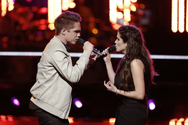 The Voice 10 Recap Battle Rounds Part 4 -- Pictured: (l-r) Trey ODell, Brittany Kennell -- (Photo by: Tyler Golden/NBC)