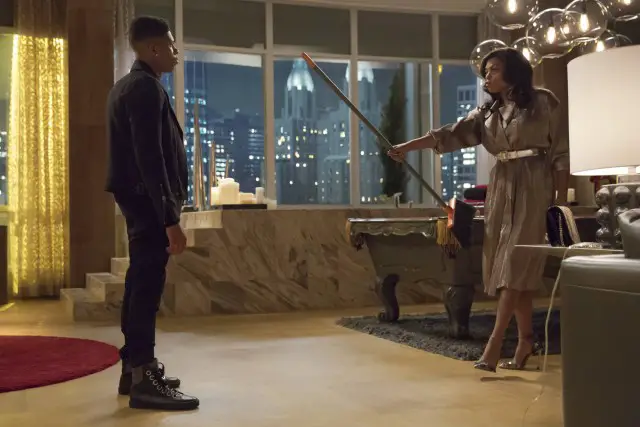 EMPIRE: Pictured L-R: Bryshere Gray and Taraji P. Henson in the "Death Will Have His Way" spring premiere episode of EMPIRE airing Wednesday, March 30 (9:00-10:00 PM ET/PT) on FOX. ©2016 Fox Broadcasting Co. Cr: Chuck Hodes/FOX